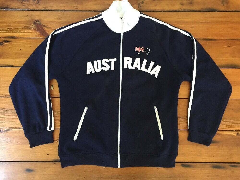 Australia Navy Blue National Flag Patch Long Sleeve Sweatshirt XXL 2XL 46" Chest